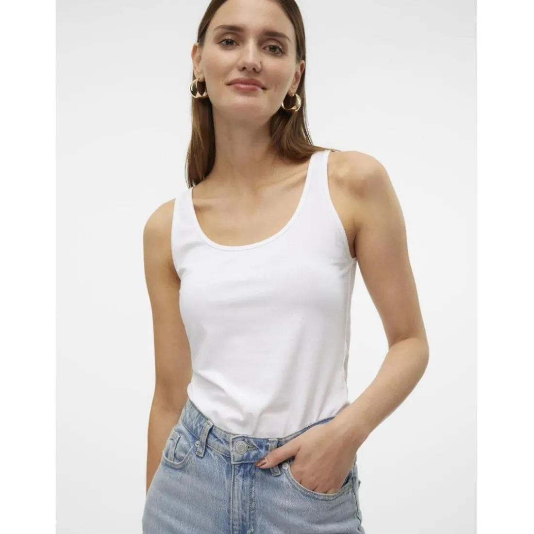 Débardeur blanc en coton Hattie