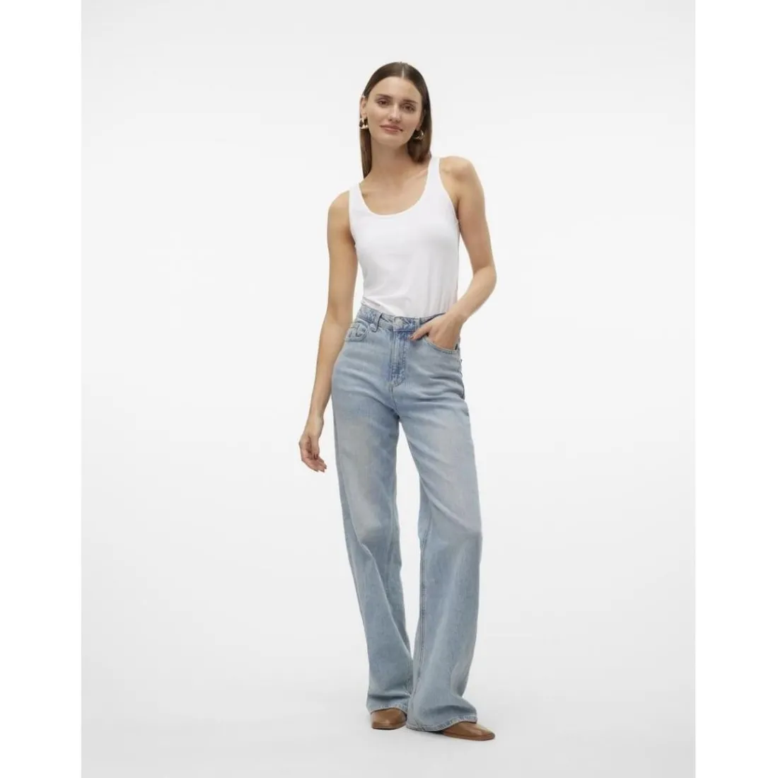 Débardeur blanc en coton Hattie