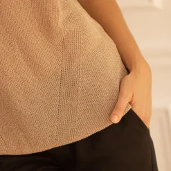Débardeur col V devant et dos lurex Rachel en viscose