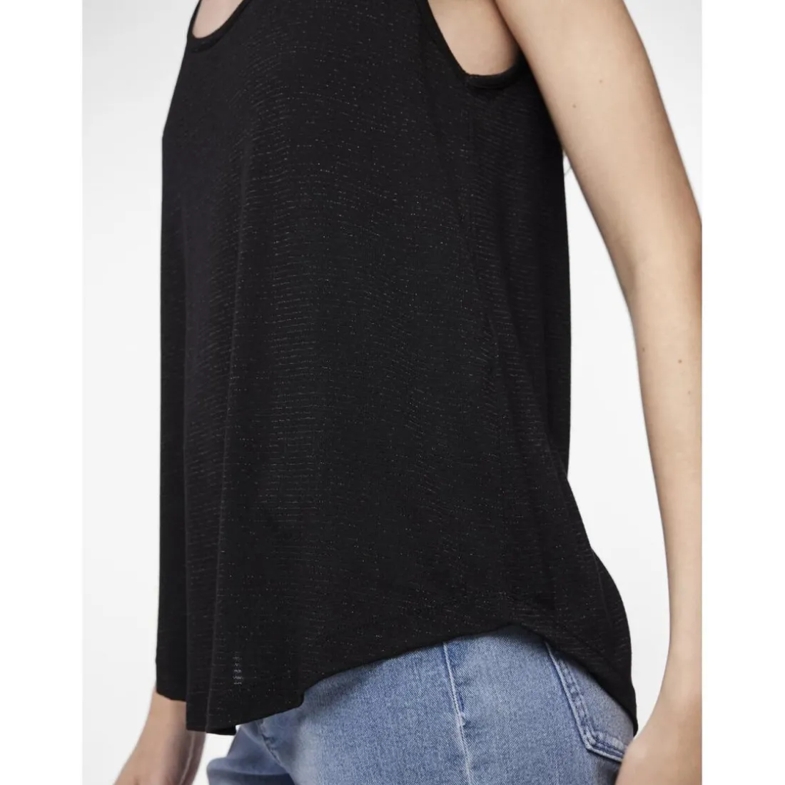 Débardeur en viscose lurex Billo noir Dot