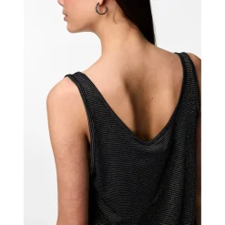 Débardeur en viscose lurex Billo bleu Lana