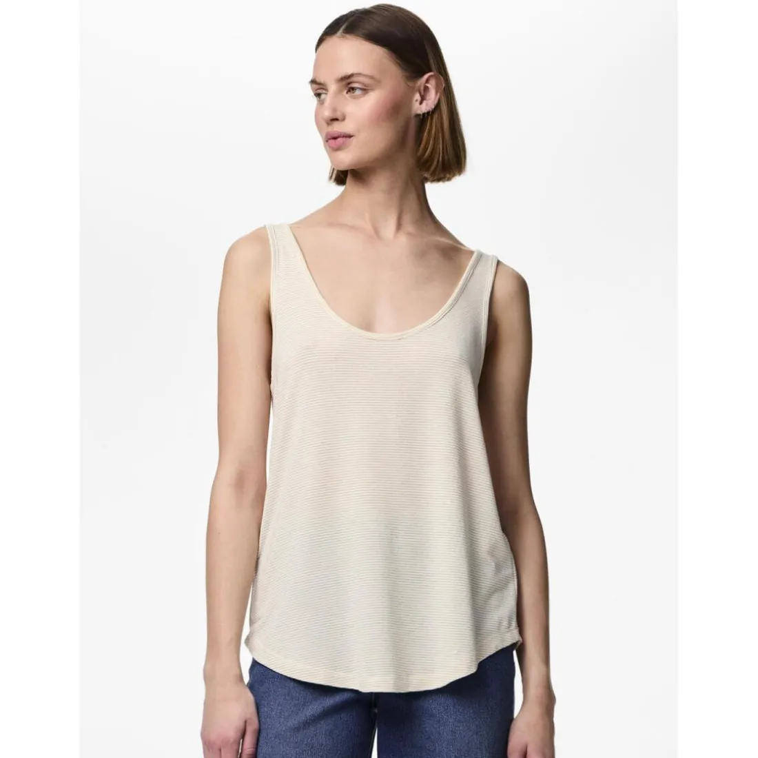 Débardeur en viscose lurex Billo blanc Lina