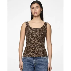 Débardeur imprimé KitteTank Top noir en coton Opal