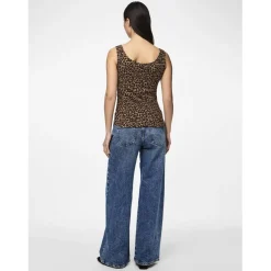 Débardeur imprimé KitteTank Top noir en coton Opal
