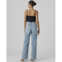 Débardeur longueur regular col rond sans manches noir Zara