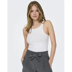 Débardeur regular fit blanc en coton Tia