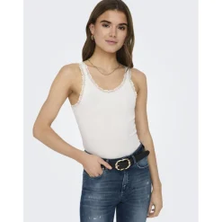 Débardeur regular fit blanc en coton Hazel