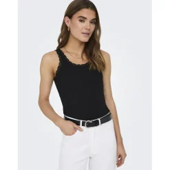 Débardeur regular fit noir en coton Dee