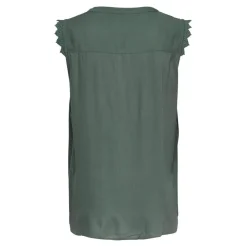 Débardeur regular fit vert foncé en viscose Yara