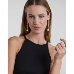 Débardeur spaghetti col rond noir Meg
