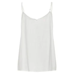 Débardeur spaghetti regular fit blanc en viscose Molly