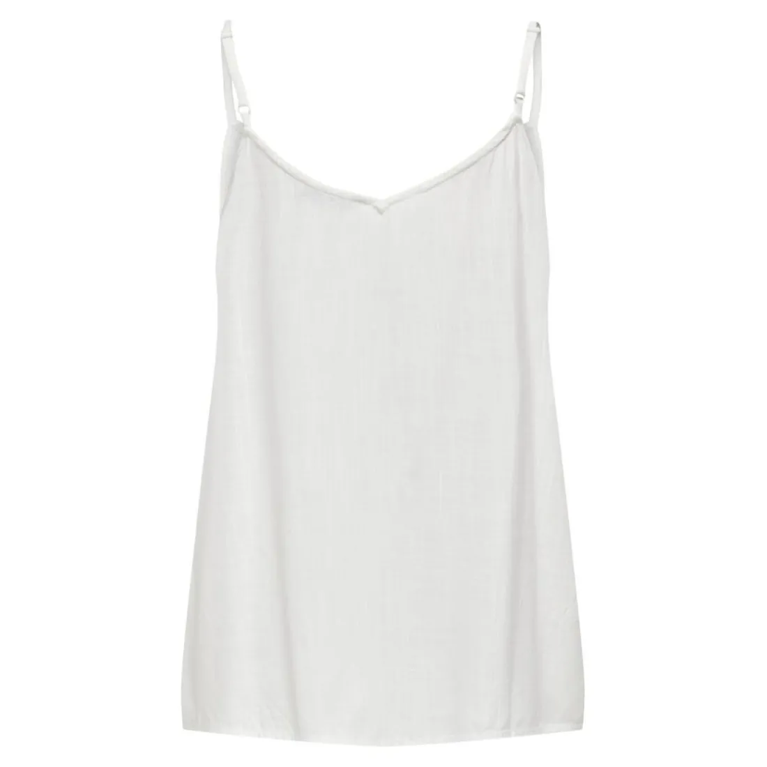 Débardeur spaghetti regular fit blanc en viscose Molly