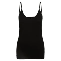Débardeur spaghetti Regular Fit Col en V Sans manches Longueur regular noir