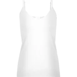 Débardeur spaghetti Regular Fit Col en V Sans manches Longueur regular blanc