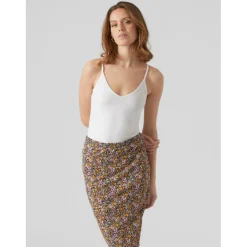 Débardeur spaghetti Slim Fit Col en V Sans manches Longueur regular noir Xena