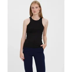 Débardeur Standard Fit Col rond Sans manches Longueur regular noir
