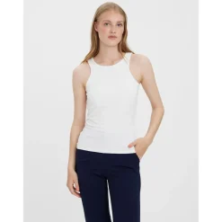 Débardeur Standard Fit Col rond Sans manches Longueur regular blanc