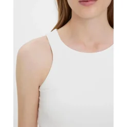 Débardeur Standard Fit Col rond Sans manches Longueur regular blanc