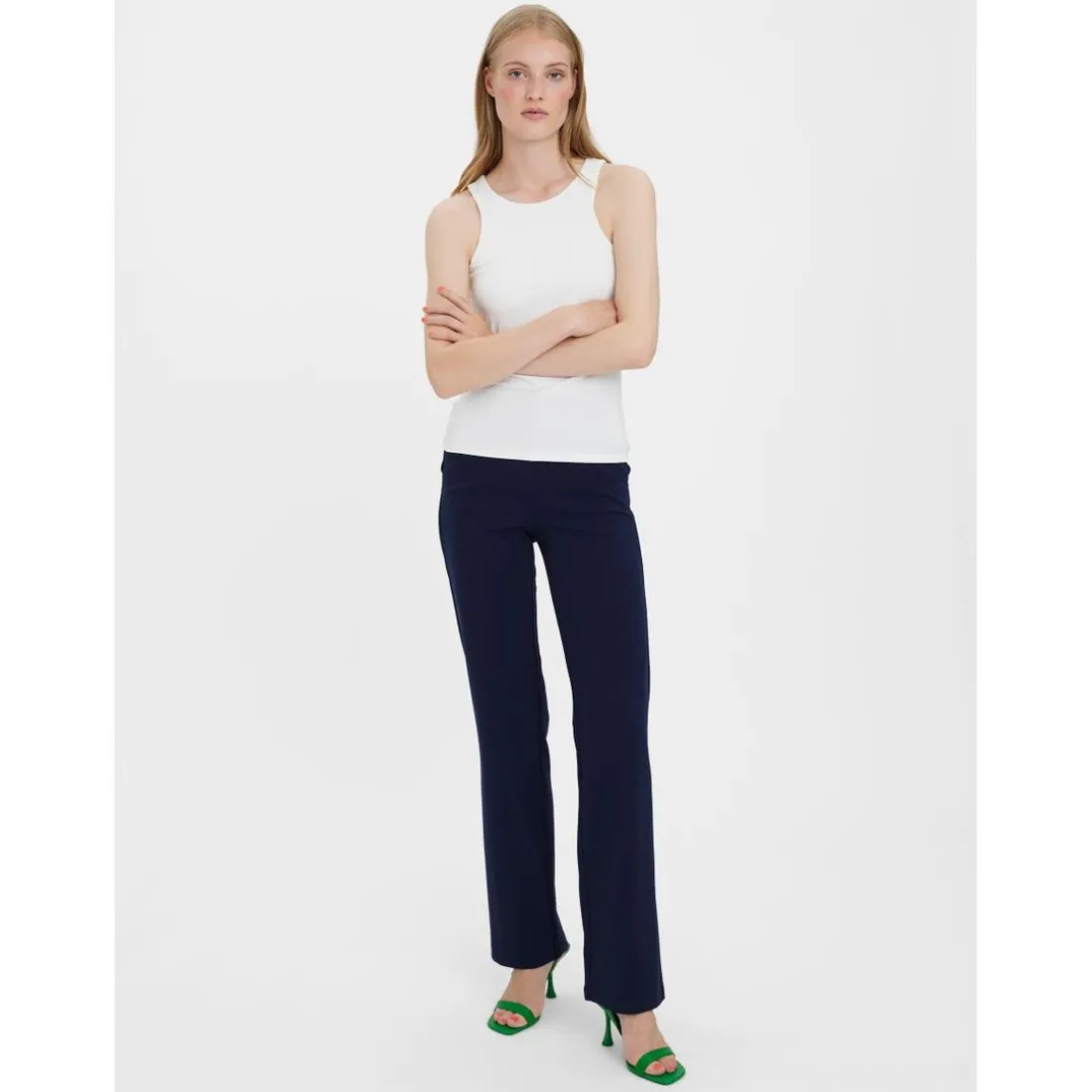 Débardeur Standard Fit Col rond Sans manches Longueur regular blanc