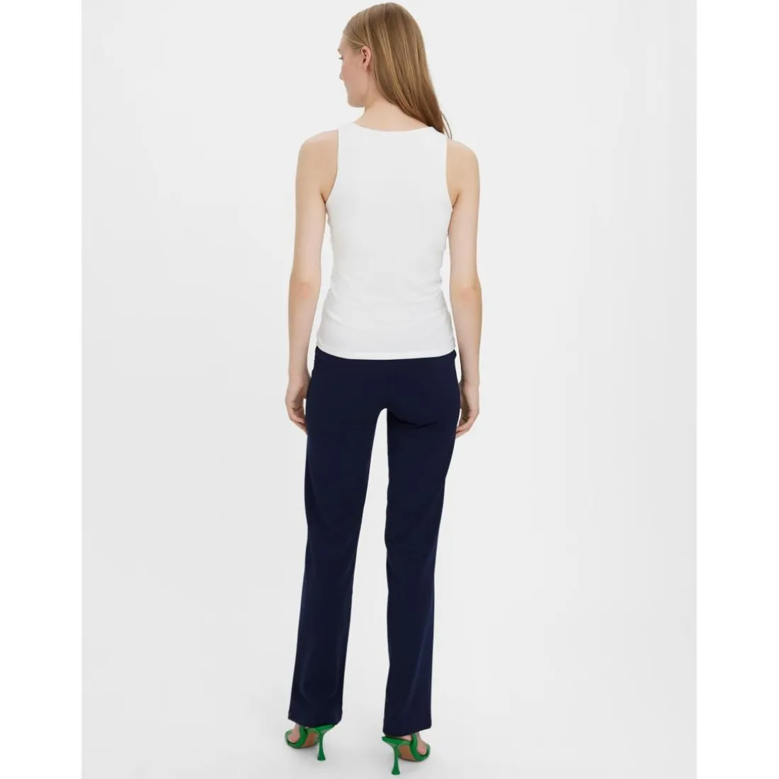 Débardeur Standard Fit Col rond Sans manches Longueur regular blanc