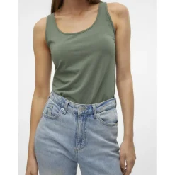 Débardeur vert en coton Ava
