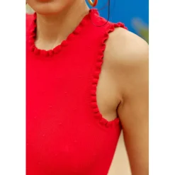 Debardeur DOLFERI rouge en viscose