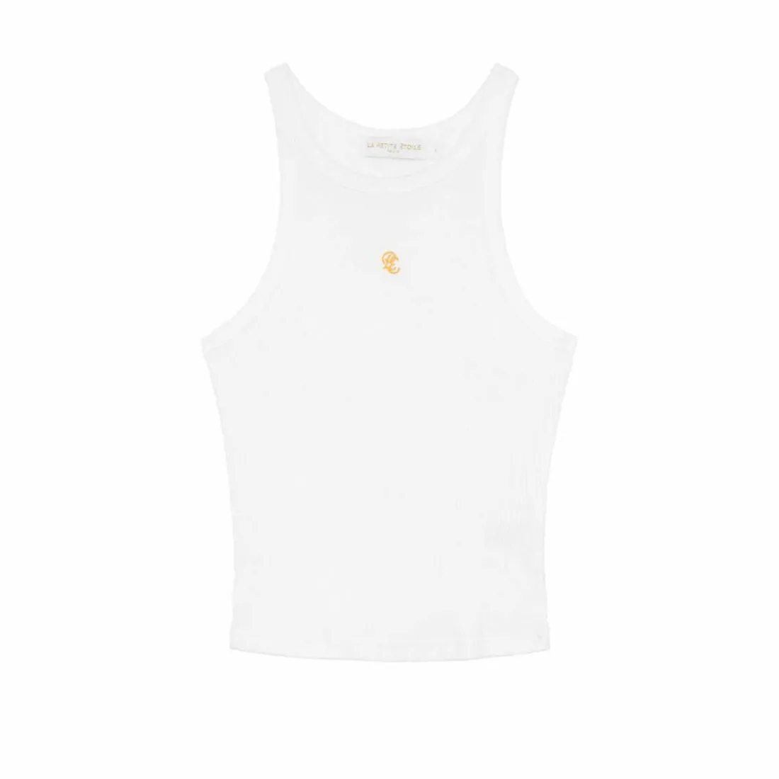 Debardeur DYANE blanc/jaune en coton