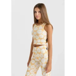 Debardeur fille ALCAGI jaune en coton Amy