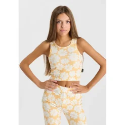 Debardeur fille ALCAGI jaune en coton Amy