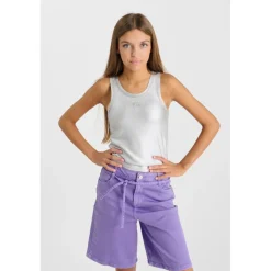 Debardeur fille MIGAGI argent en coton Gail