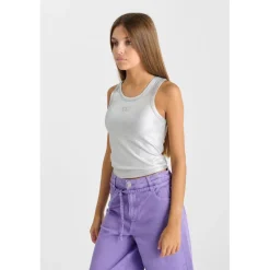 Debardeur fille MIGAGI argent en coton Gail