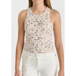 Debardeur fille TALESGI blanc en coton Mae