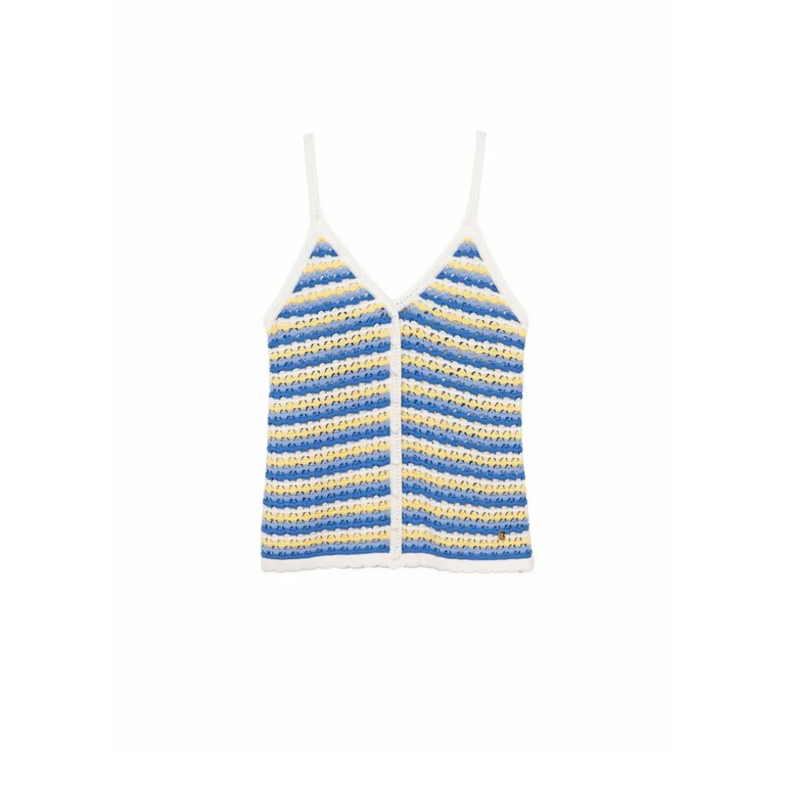Debardeur maille MEVENA bleu en coton