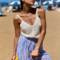 Debardeur maille MIRELA blanc en coton