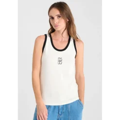 Debardeur ROUSCAS blanc en coton Zola