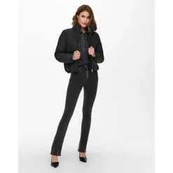 Doudoune Col haut Manches longues Court noir