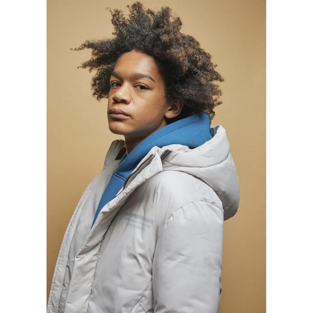 Doudoune garçon, Explorbo gris clair en nylon