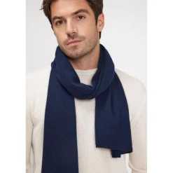Echarpe etole unisexe en cachemire bleu marine