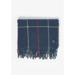 Echarpe Rosim à carreaux bleu marine et rouge