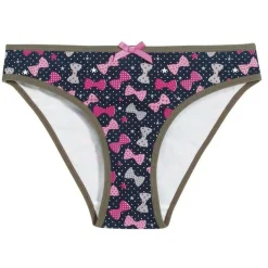 Ensemble soutien-gorge triangle sans armatures imprimé noeuds + slip Cutie POMM'POIRE - Multicolore en coton