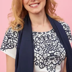 Ensemble tee-shirt, legging et foulard femme - Bleu en coton