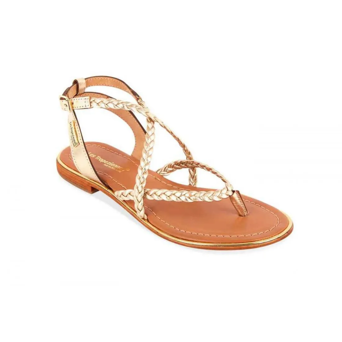 Entre-Doigt femme HONG Doré en cuir