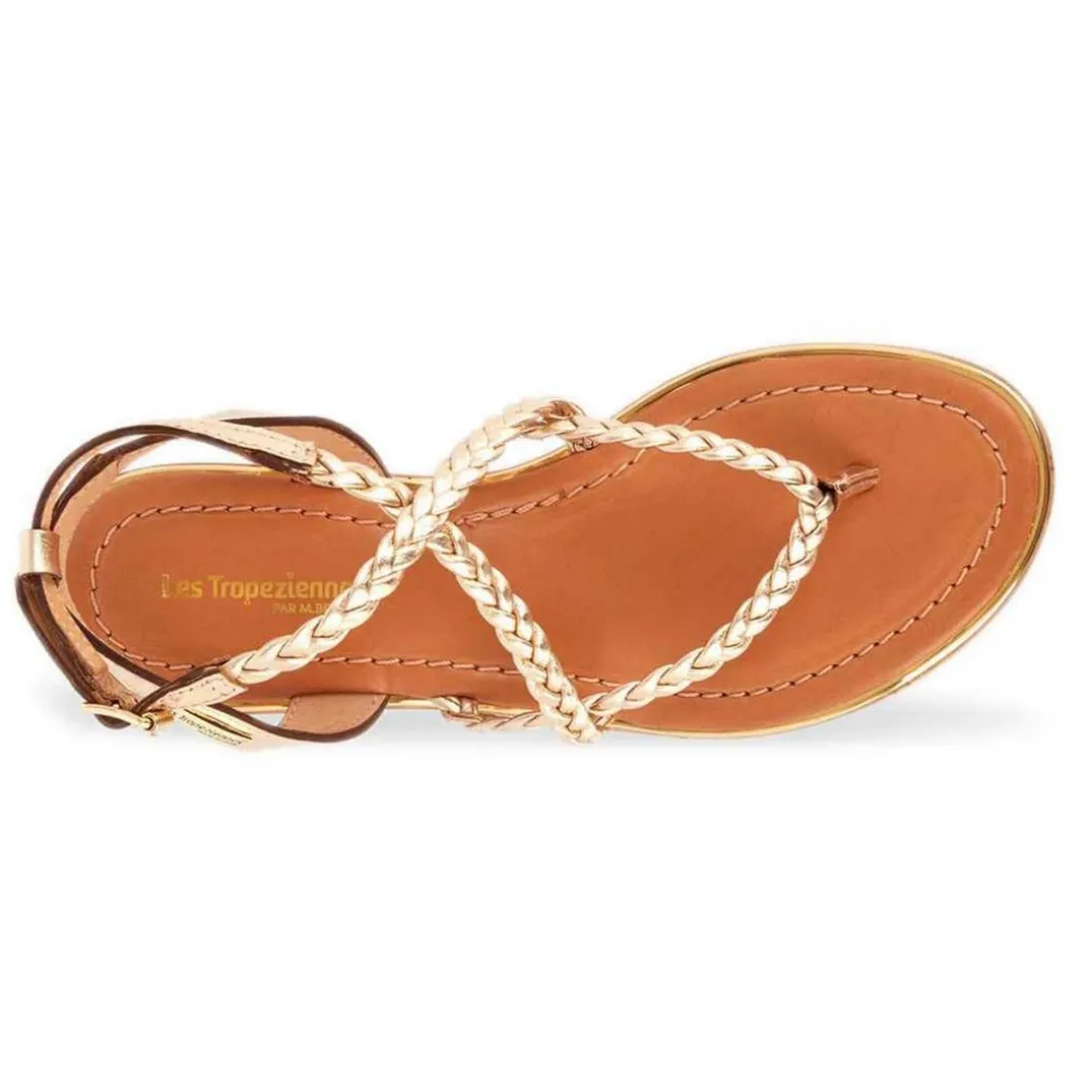 Entre-Doigt femme HONG Doré en cuir
