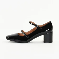 Escarpins femme en Cuir PIVOINE Noir Vernis