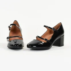 Escarpins femme en Cuir PIVOINE Noir Vernis