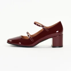 Escarpins femme en Cuir PIVOINE Bordeaux Vernis noir