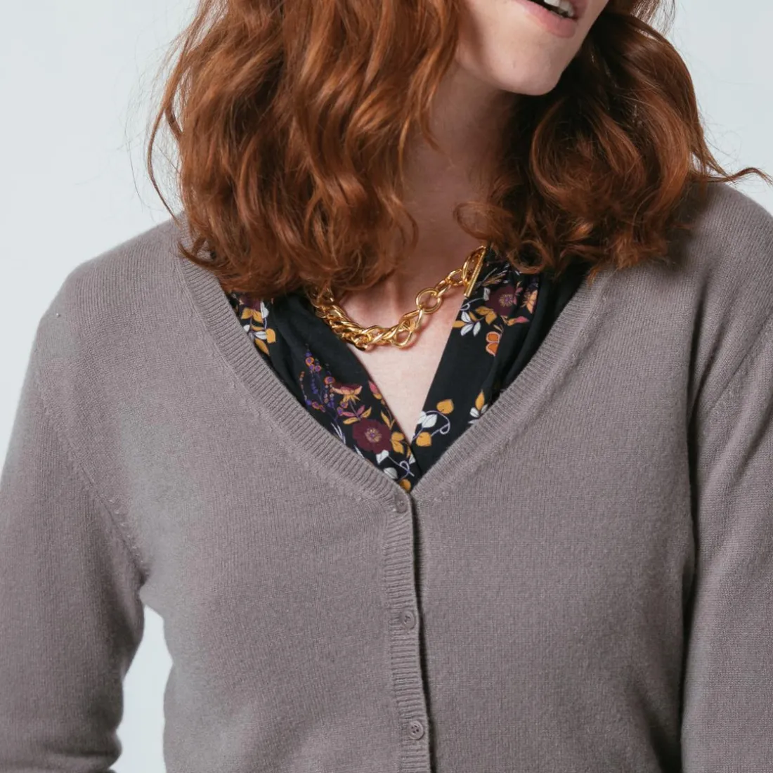Gilet col V en cachemire Callista