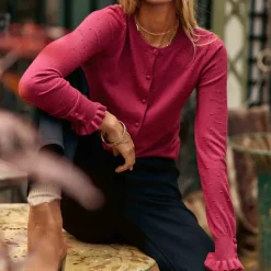 Gilet FORINA framboise en viscose