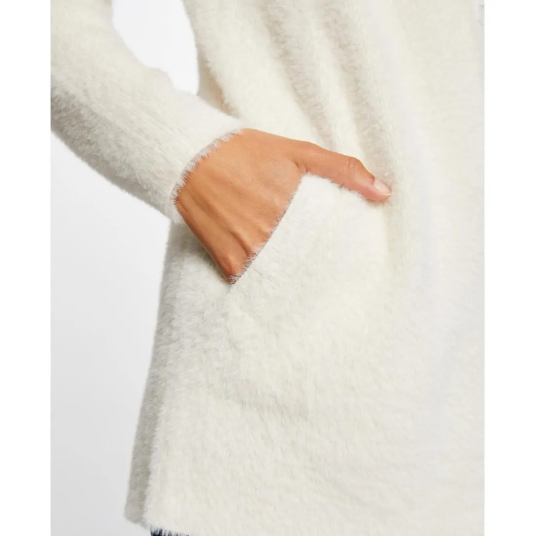 Gilet long maille duveteuse