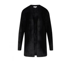 Gilet long maille duveteuse noir